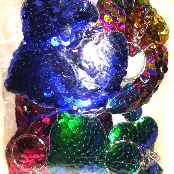 New Adorable Set of 5 Sequin Kitty Cat Keychain Purse charms 🐱🐈 - Picture 6 of 15